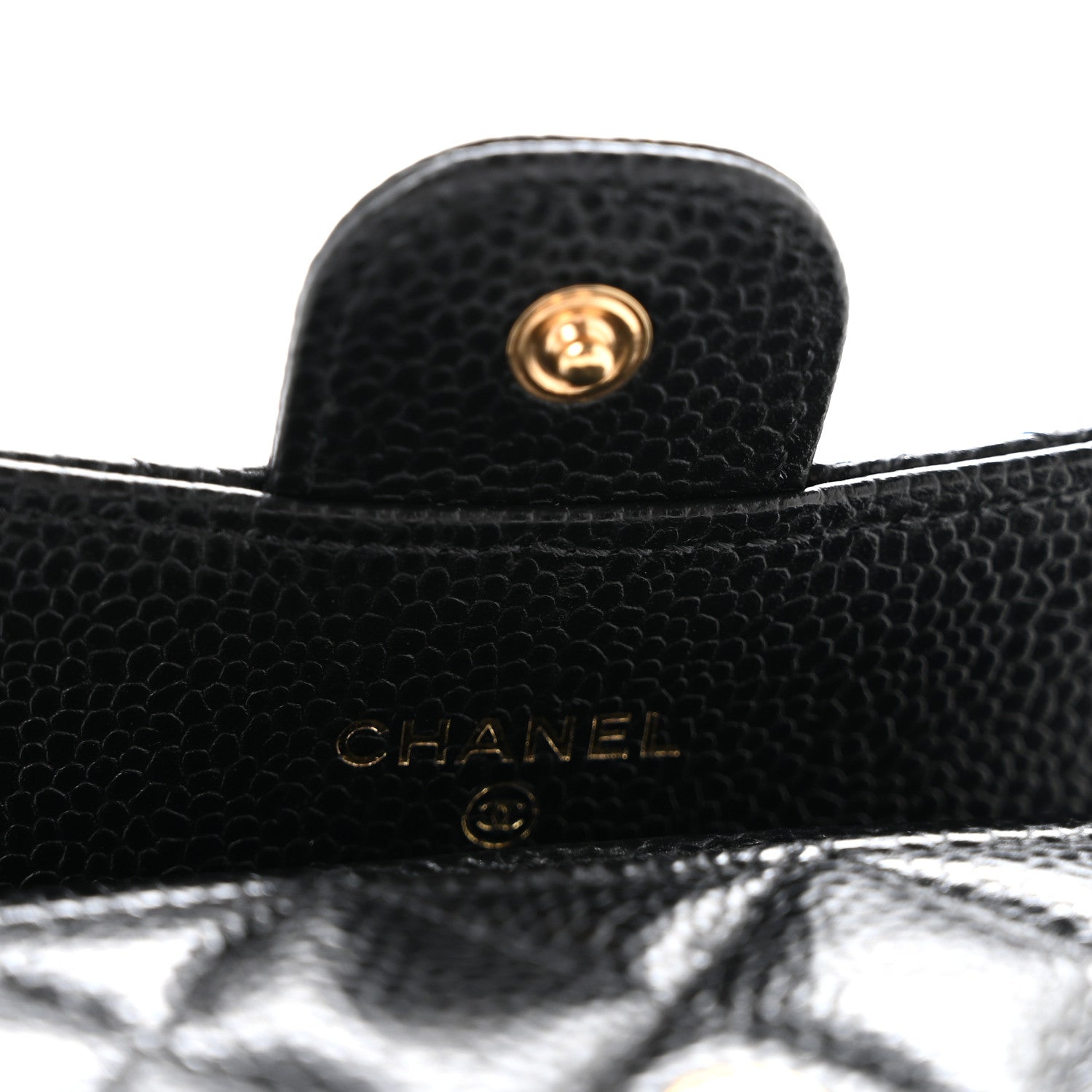 Chanel Caviar Quilted Flap Card Holder Wallet Black Black 9 of 12