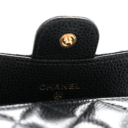 Chanel Caviar Quilted Flap Card Holder Wallet Black Black 9 of 12
