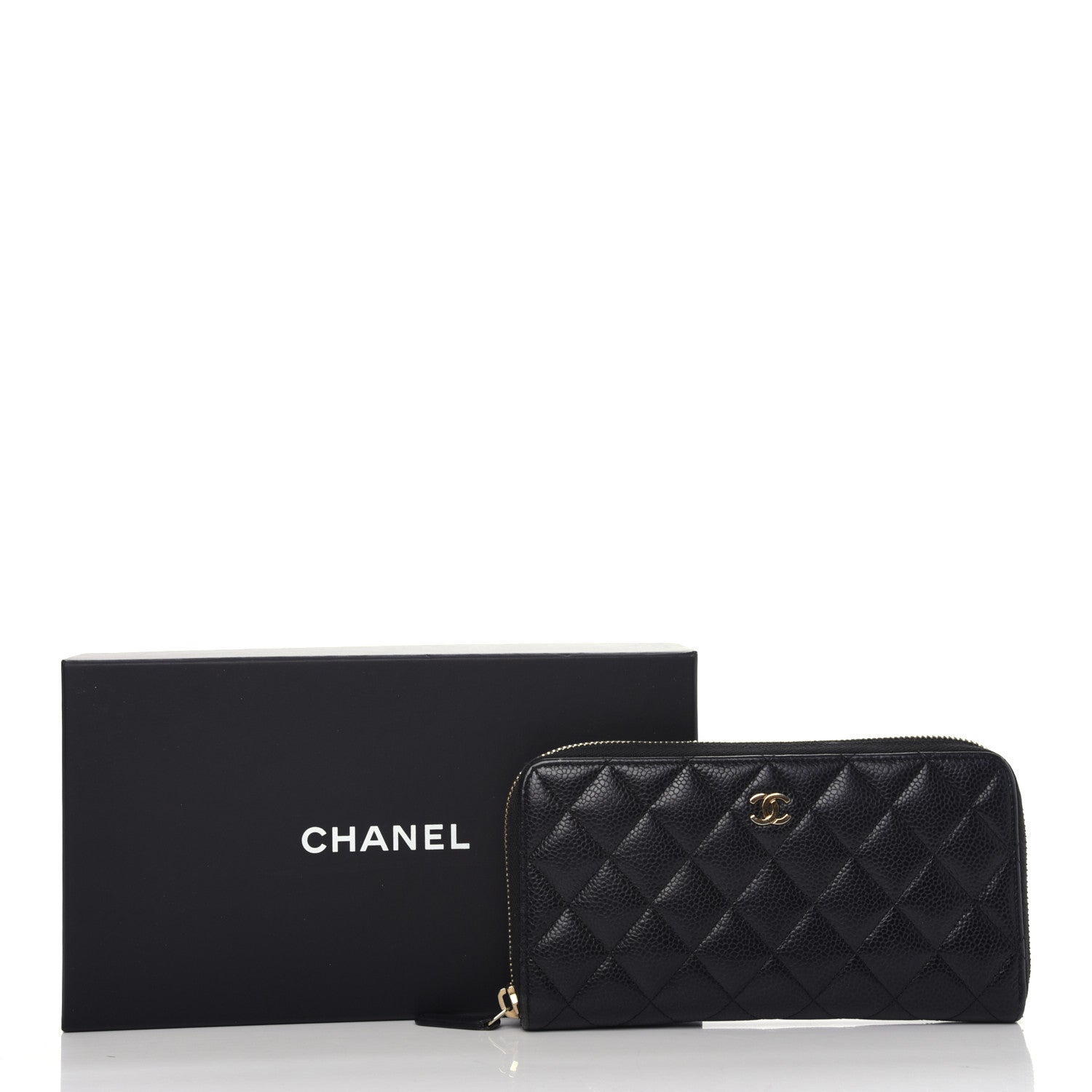 Chanel Caviar Quilted Large Gusset Zip Around Wallet Black 9 of 9
