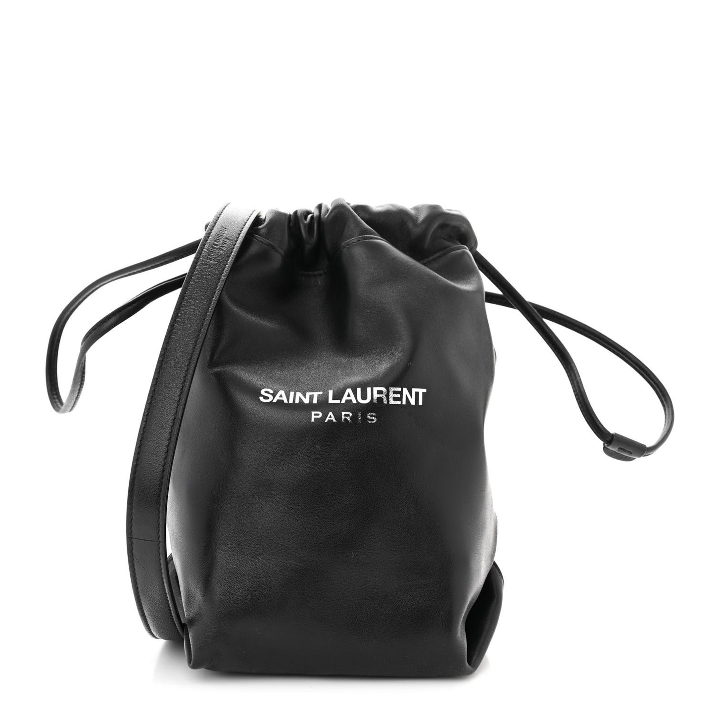 Lambskin Teddy Drawstring Bag Black