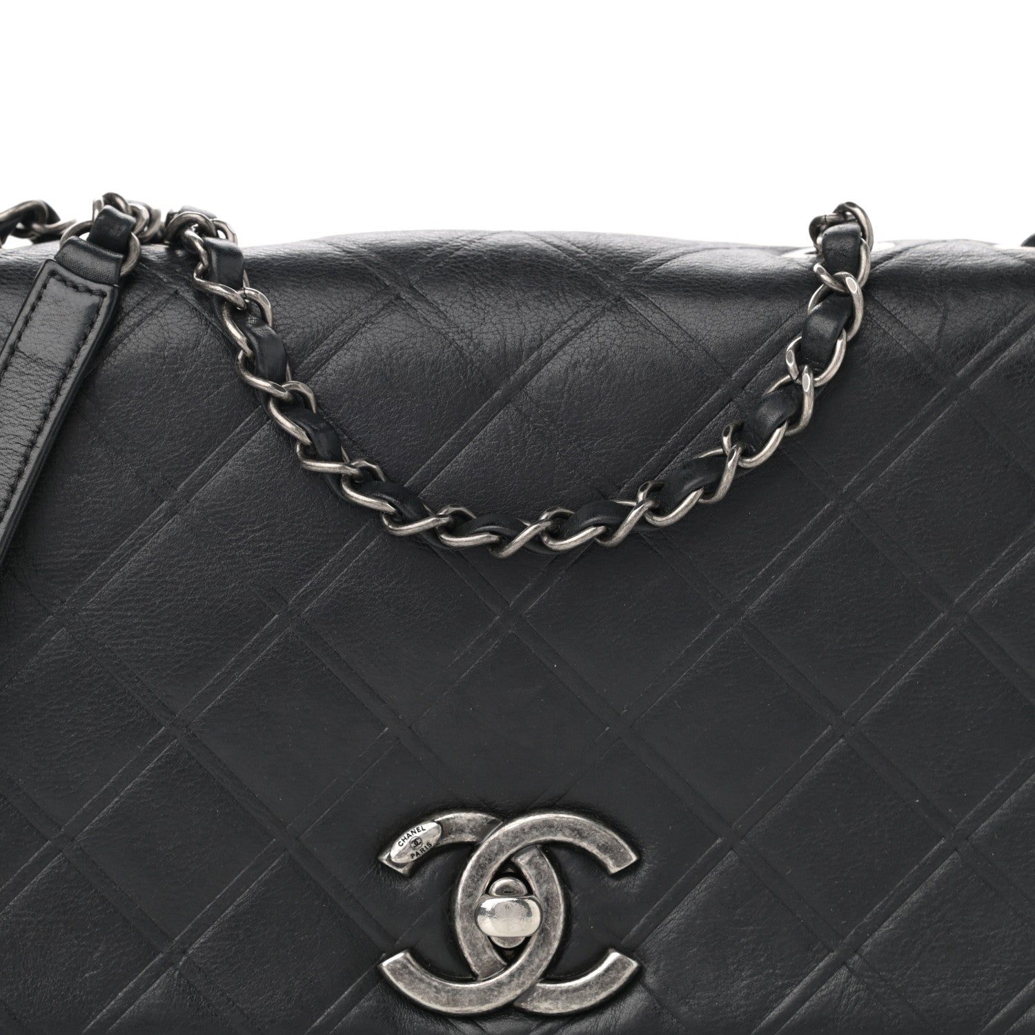 Chanel Calfskin Diamond Embossed New Chic Flap Black 8 of 11