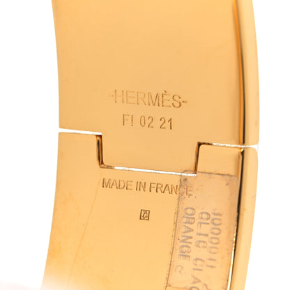 Hermes Enamel Wide Clic Clac H Bracelet GM Orange 4 of 8