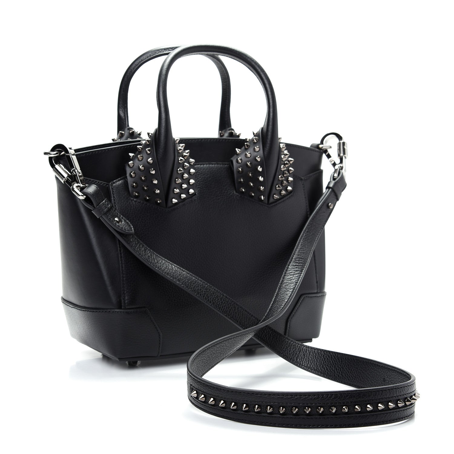 Christian Louboutin Grained Calfskin Spike Small Eloise Tote Black 3 of 10