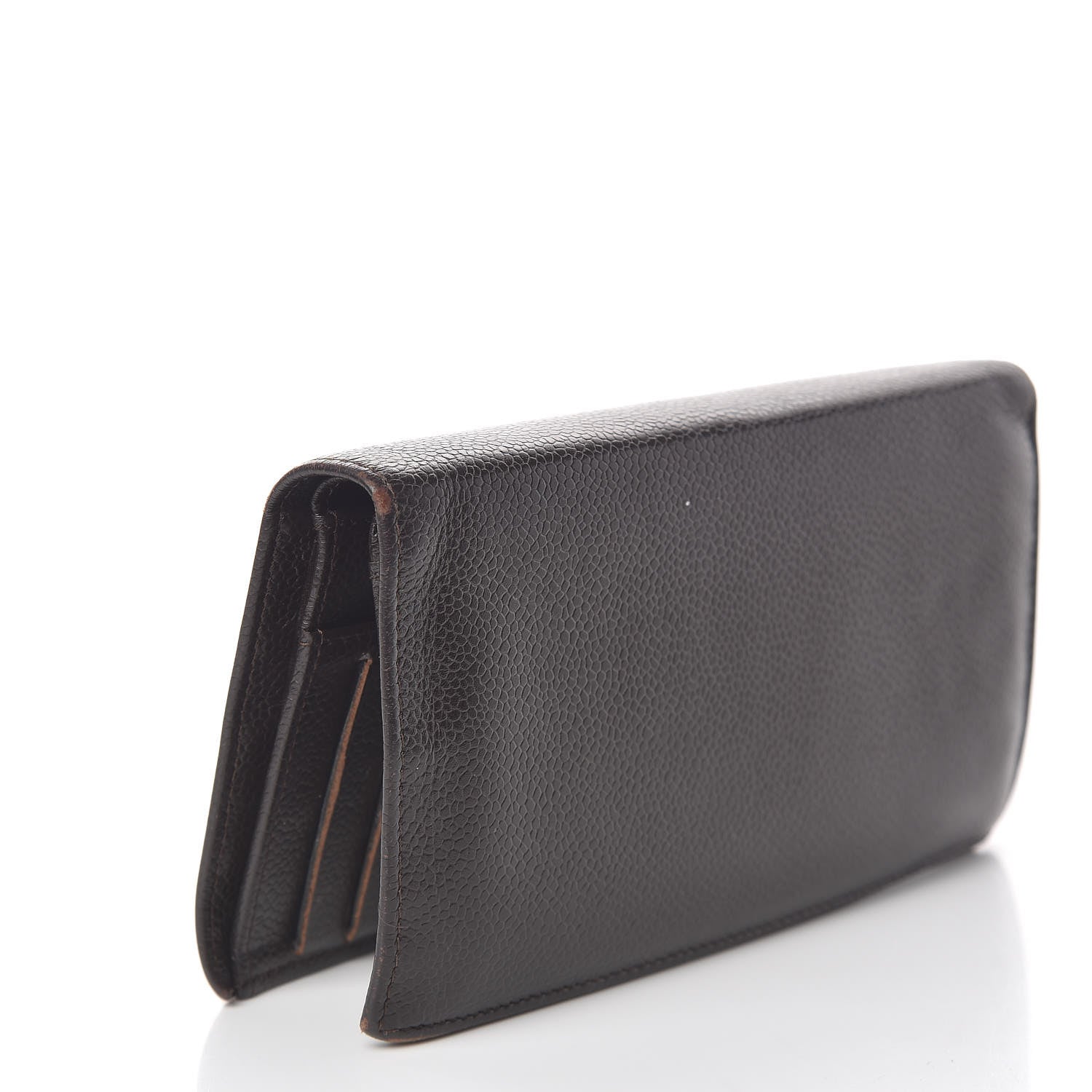 Chanel Caviar Timeless CC Yen Wallet Dark Brown 3 of 11