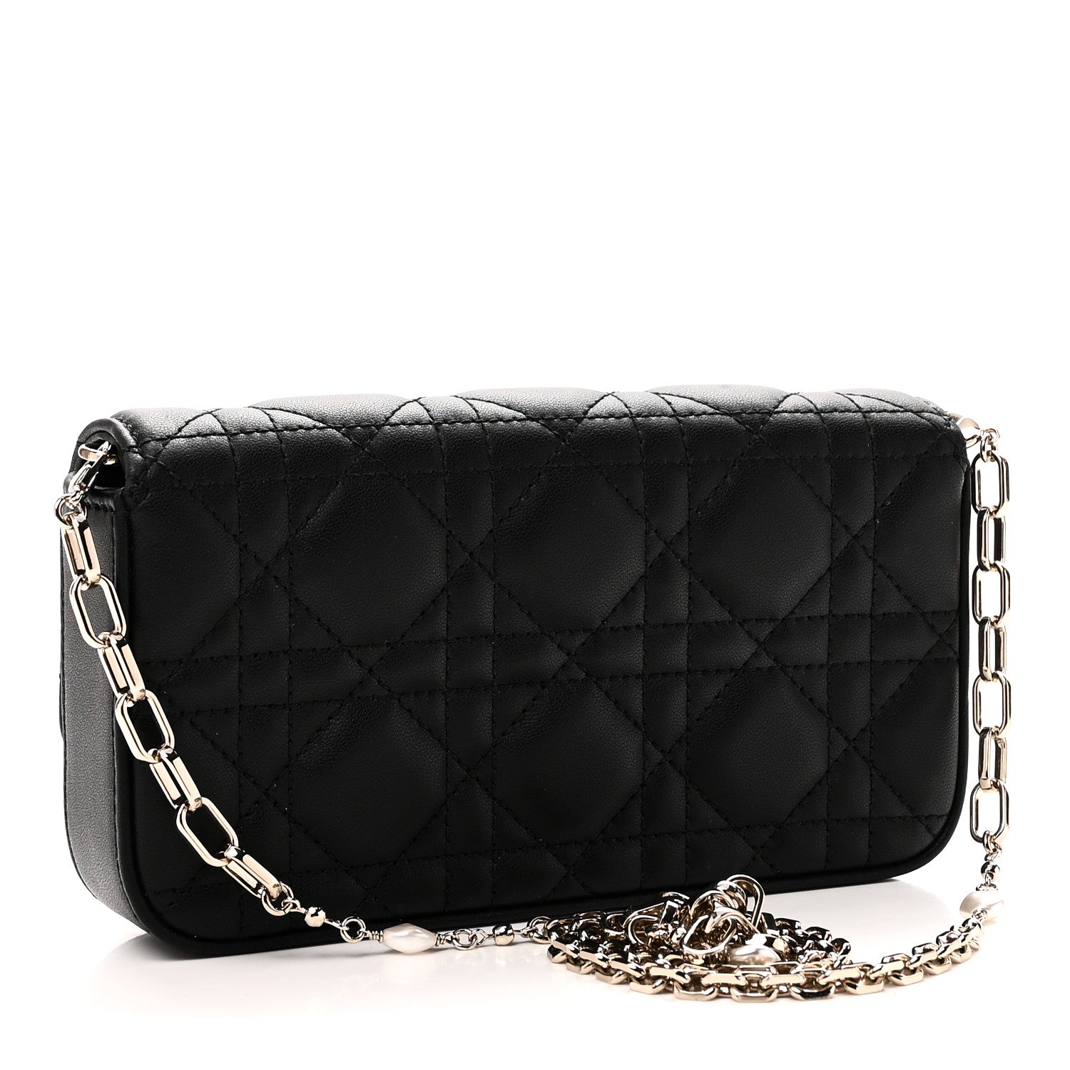 Christian Dior Lambskin Cannage Dior Talk Phone Pouch Black 3 of 10