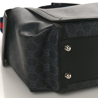 Gucci GG Supreme Monogram Web Messenger Diaper Bag Black Grey 7 of 10