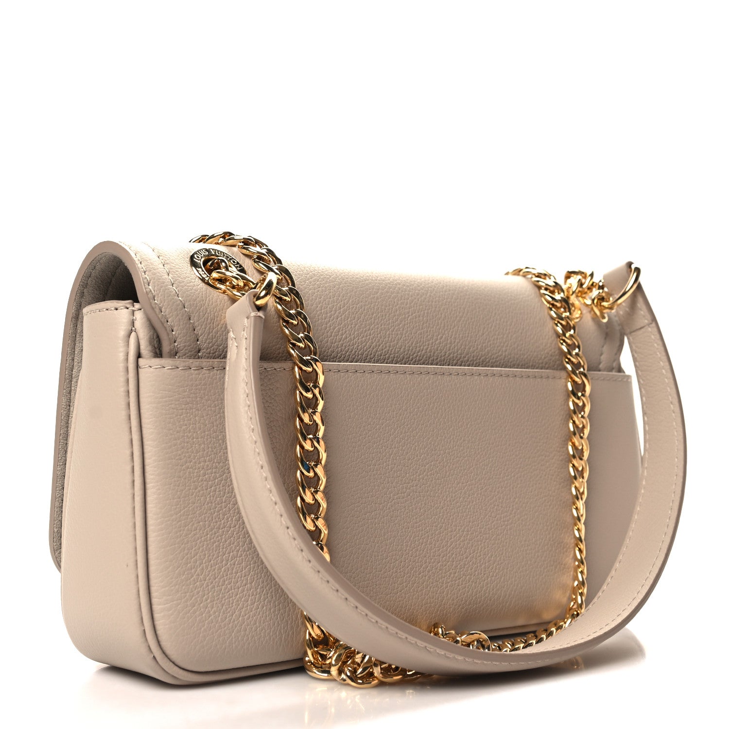 Louis Vuitton Grained Calfskin Lockme Chain East West Greige 3 of 10