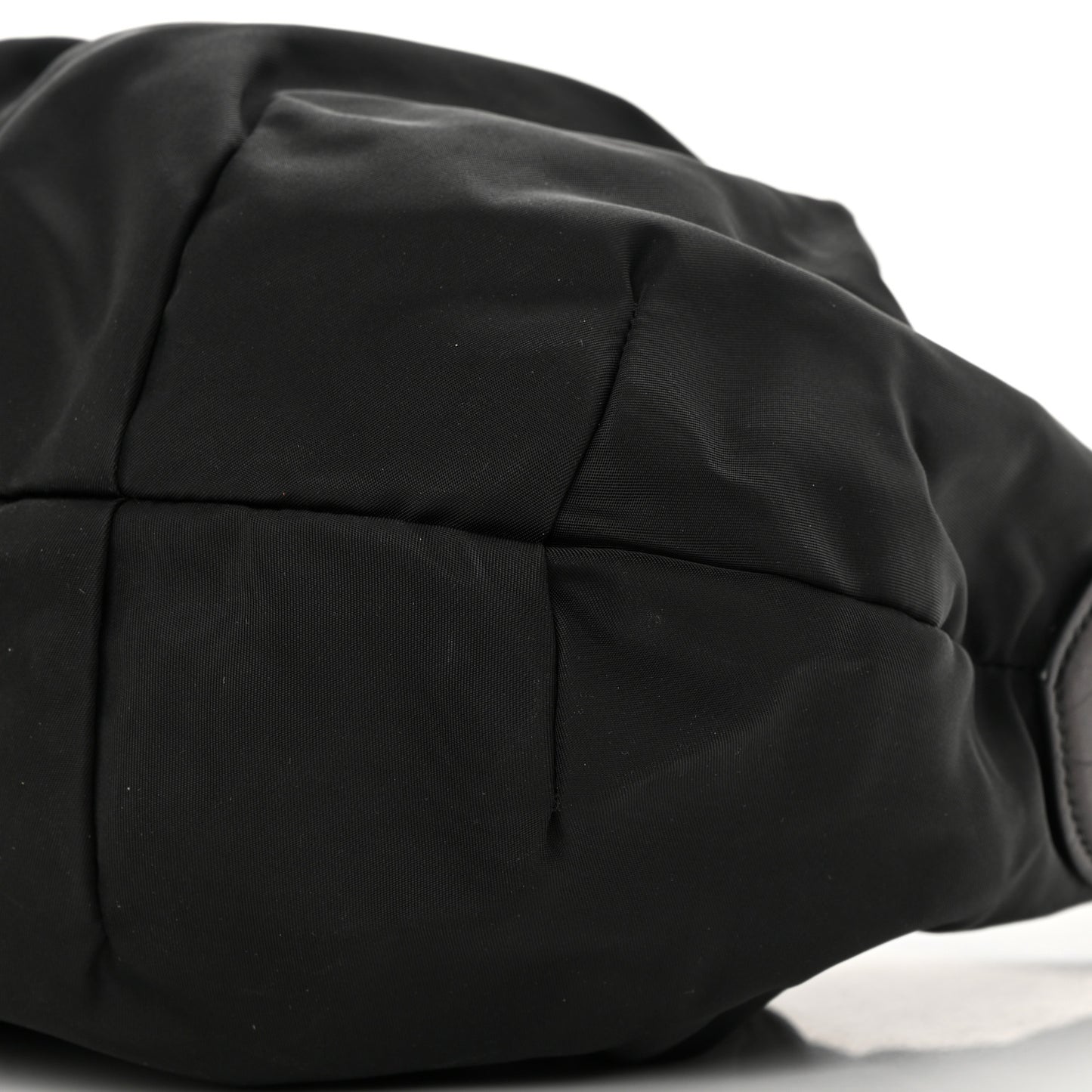 Tessuto Nylon Pleated Shoulder Bag Black