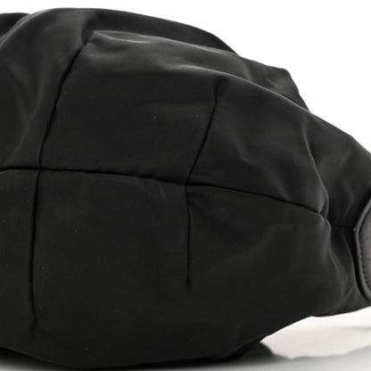 Prada Tessuto Nylon Pleated Shoulder Bag Black 11 of 17