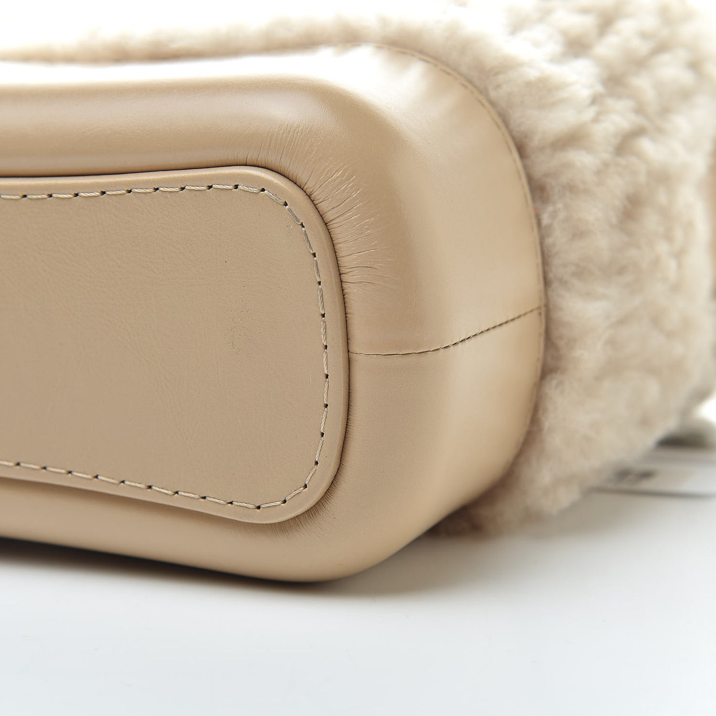 Shearling Small Gabrielle Hobo Dark Beige