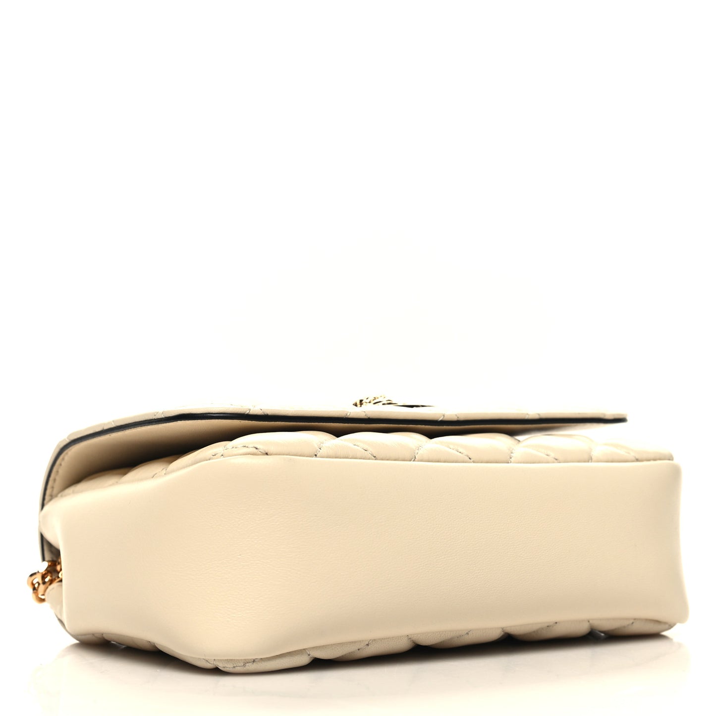 Nappa Quilted Small Medusa Chain Crossbody White