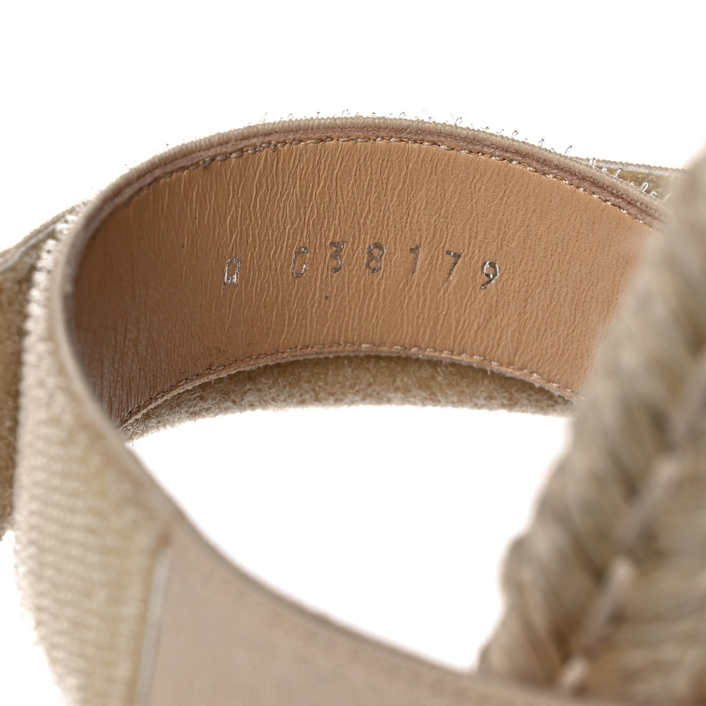 Grosgrain Lambskin Elastic Flat Mules 36 Beige