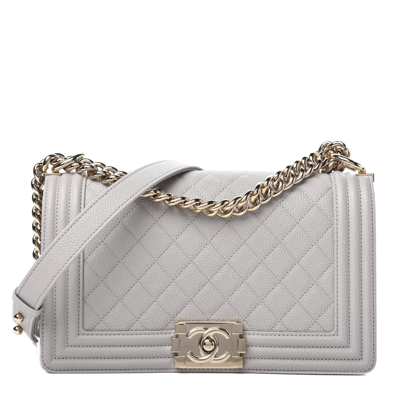 Chanel Caviar Quilted Medium Boy Flap Grey 1 of 11