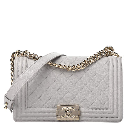 Chanel Caviar Quilted Medium Boy Flap Grey 1 of 11