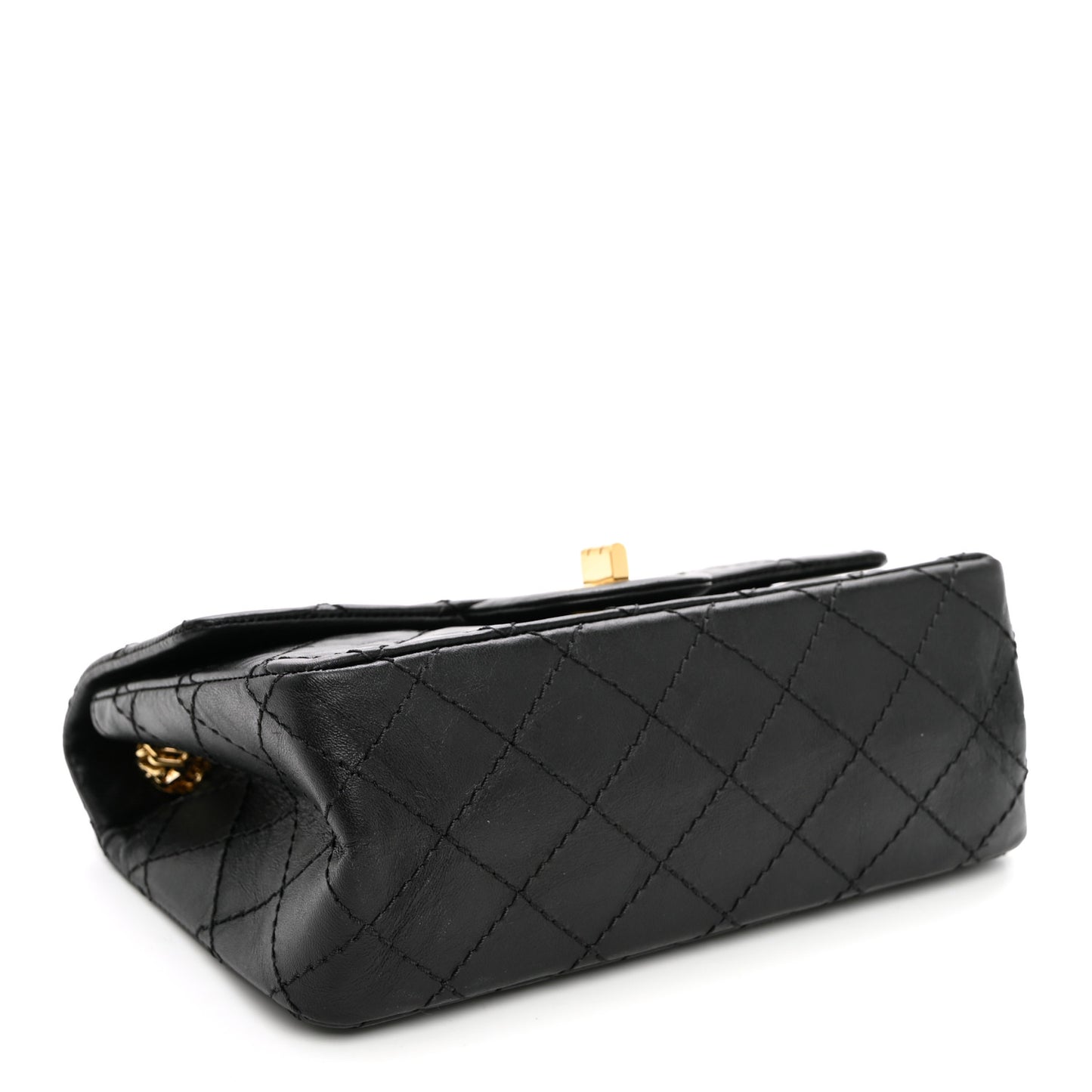 Aged Calfskin Quilted 2.55 Reissue Mini Flap Black