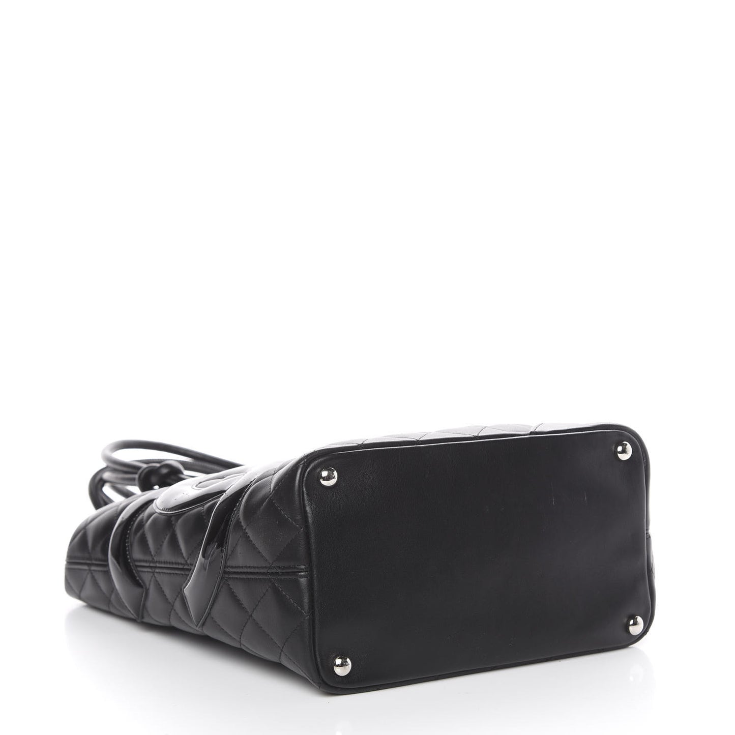 Calfskin Quilted Medium Cambon Tote Black
