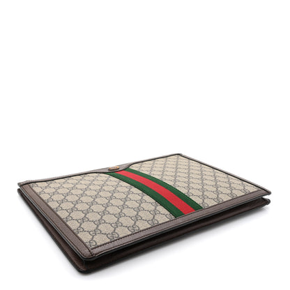 Gucci GG Supreme Monogram Web Ophidia Portfolio Pouch Beige New Acero 4 of 10