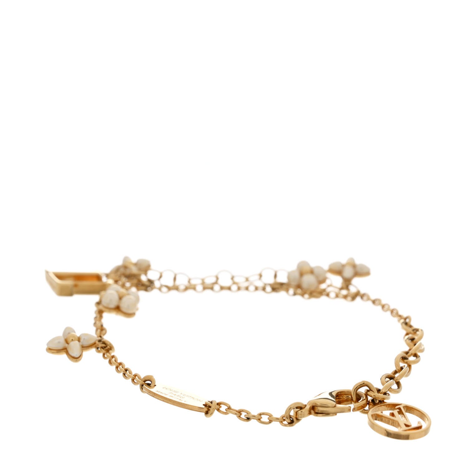 Louis Vuitton Pearl LV Floragram Bracelet Gold 3 of 5