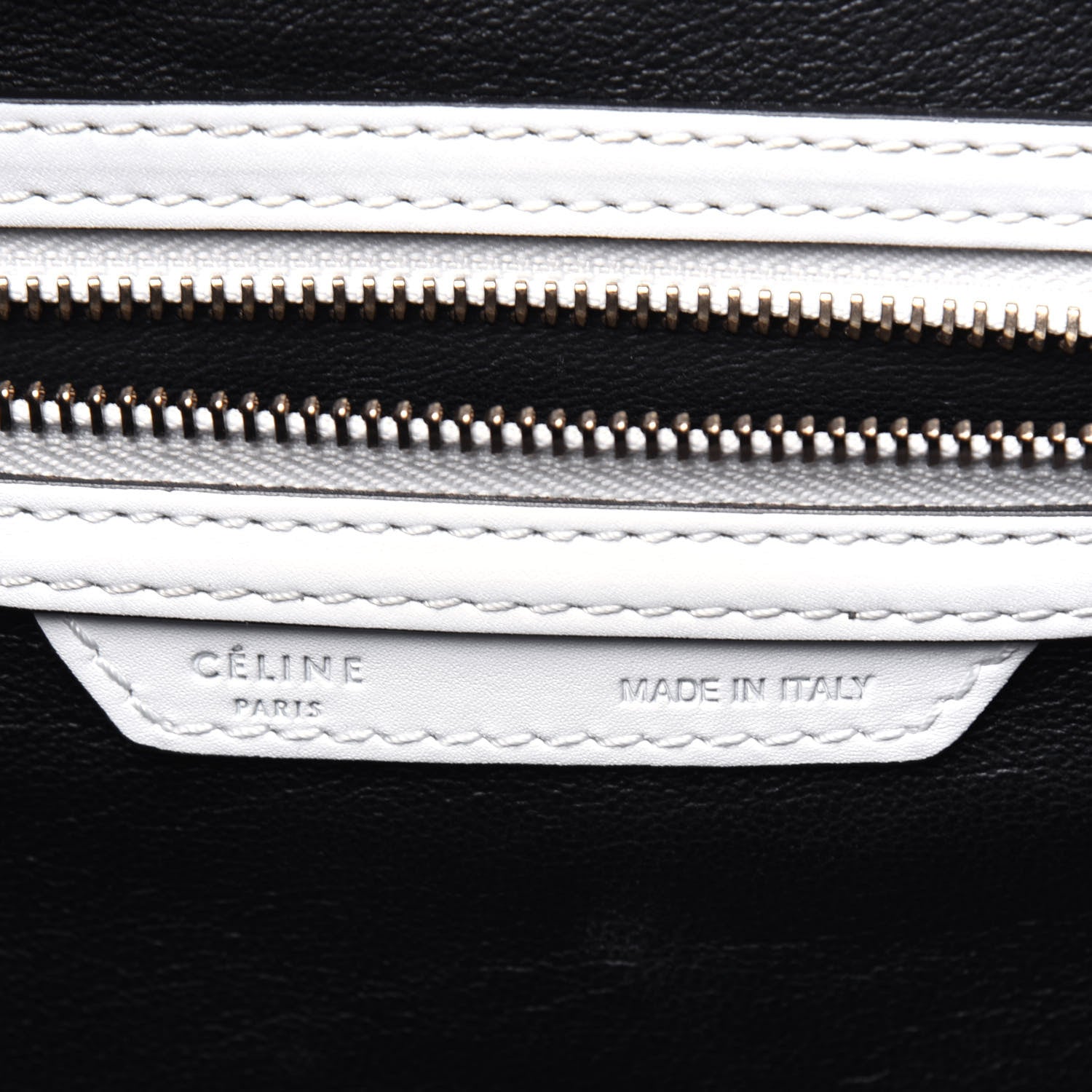 Celine Satin Calfskin Mini Bi-Color Luggage White Black 6 of 16