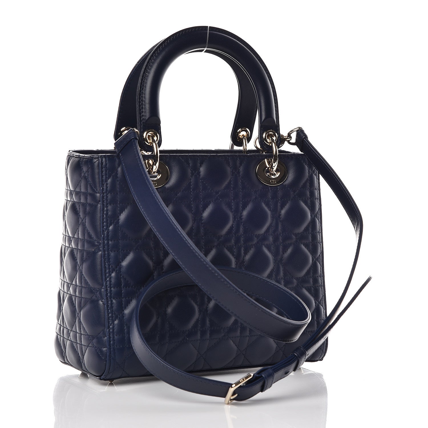 Christian Dior Lambskin Cannage Medium Lady Dior Indigo Blue 3 of 10