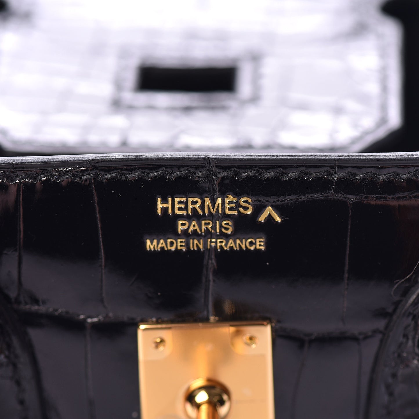 Shiny Porosus Crocodile Birkin 25 Black