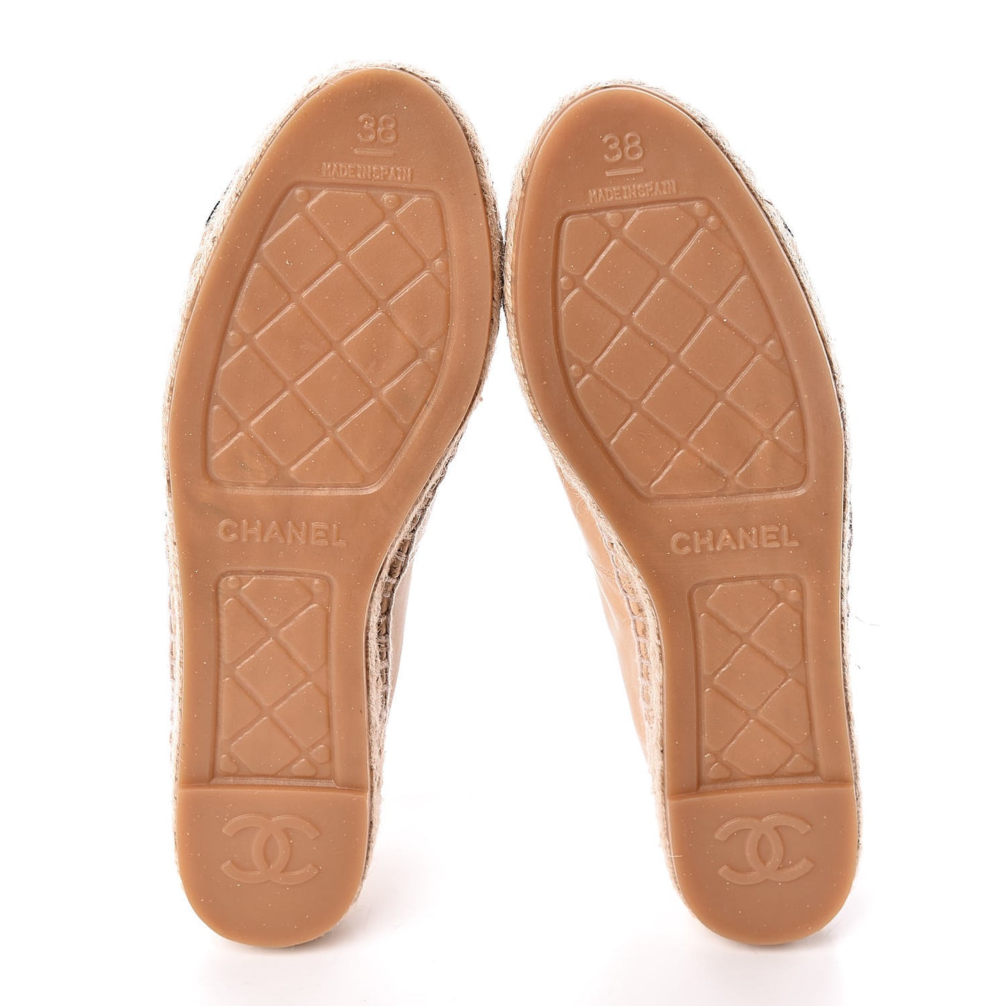 Lambskin CC Espadrilles 38 Beige Black
