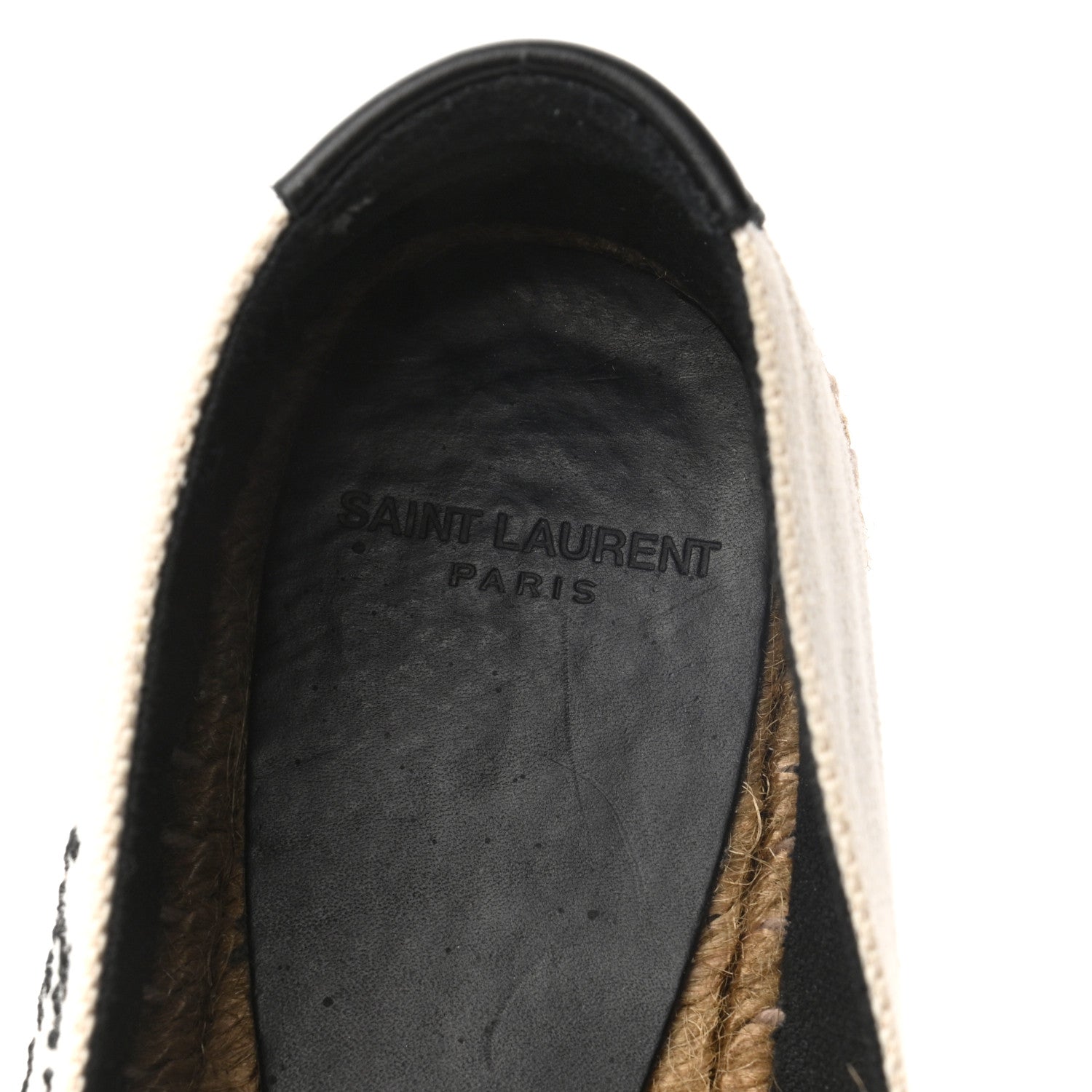 Saint Laurent Canvas Elba Logo Embroidered Espadrilles 38 Panna 7 of 8