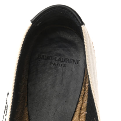 Saint Laurent Canvas Elba Logo Embroidered Espadrilles 38 Panna 7 of 8