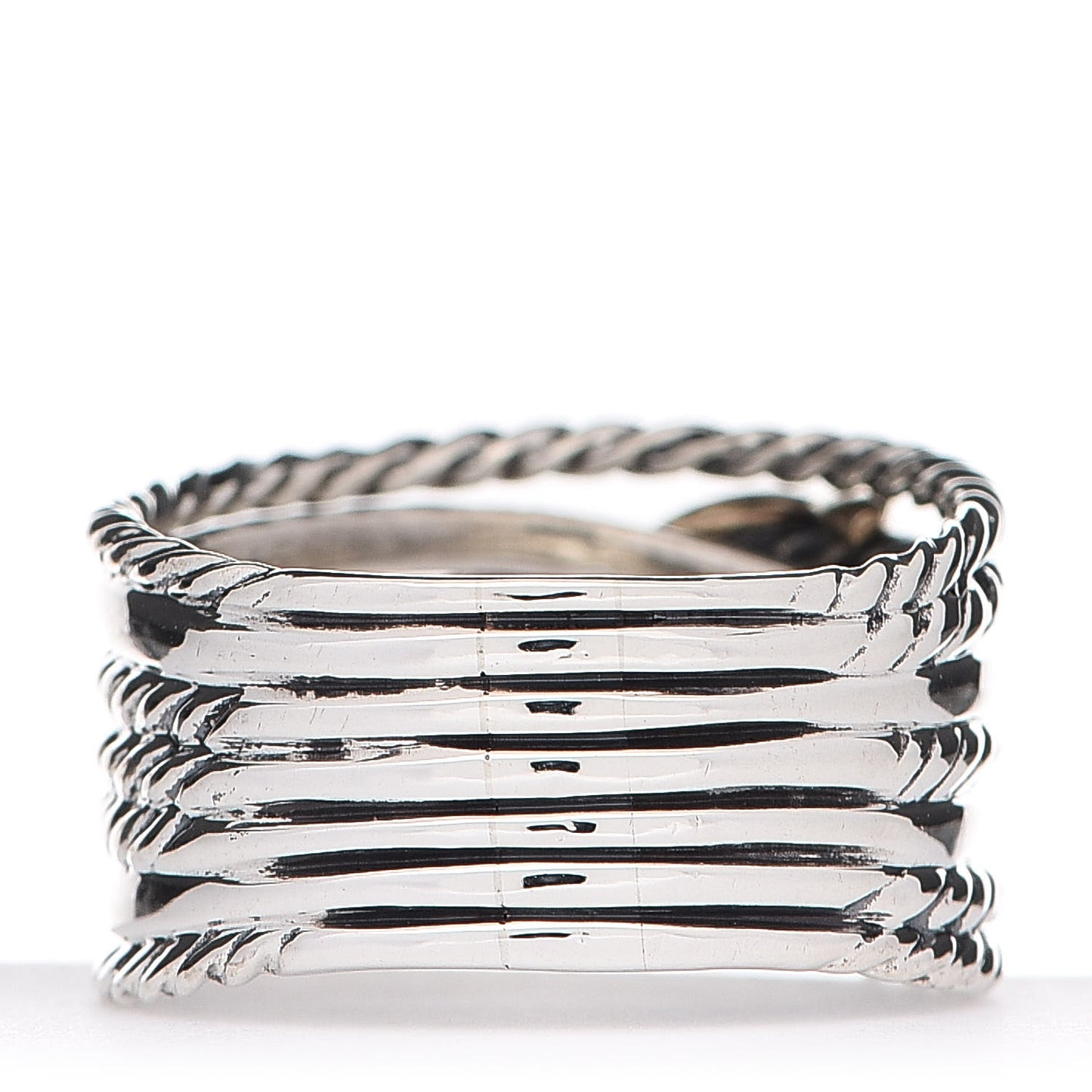 Sterling Silver 18K Yellow Gold Double X Crossover Ring 57 8