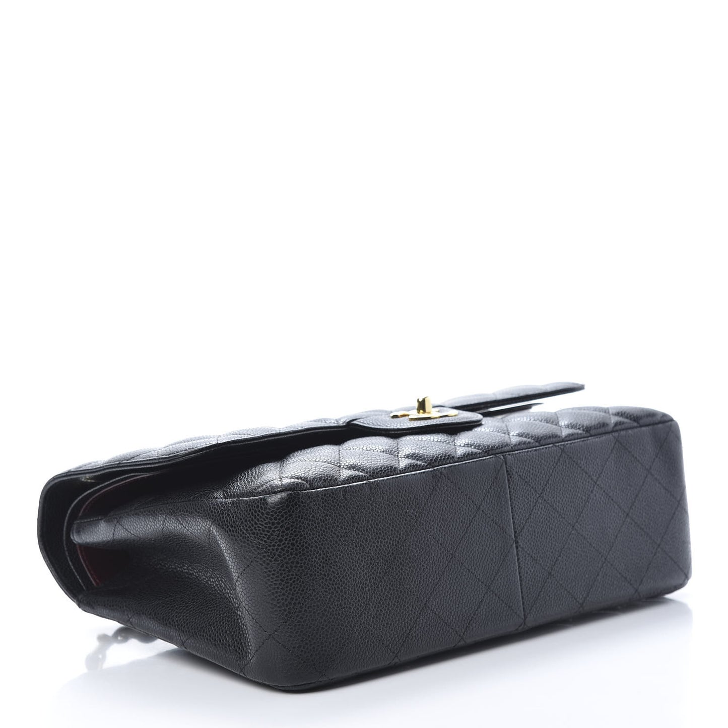 Caviar Quilted Jumbo Double Flap Black