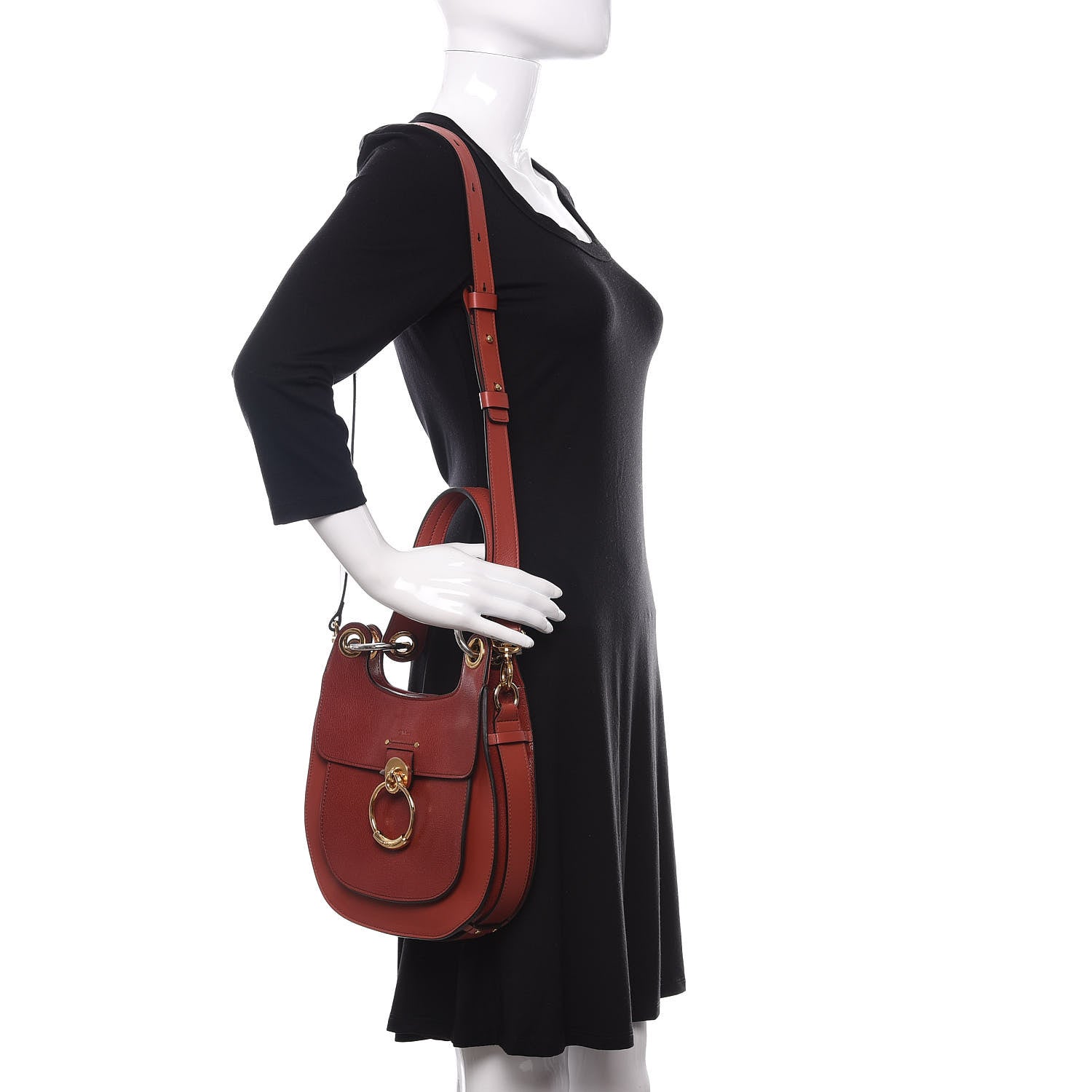 Chloe Calfskin Medium Tess Hobo Sienna Red 2 of 9