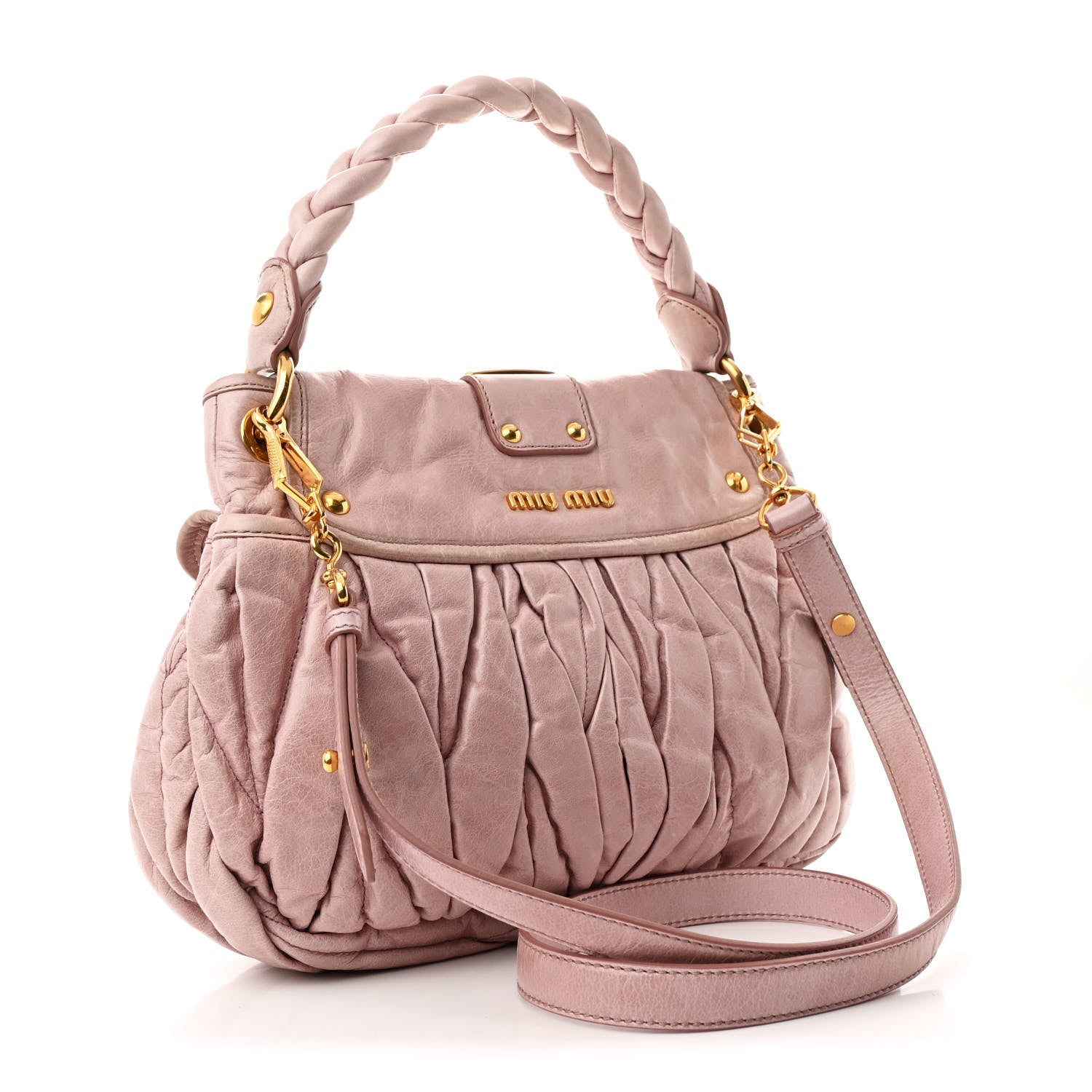 Miu Miu Nappa Matelasse Top Handle Tote Mughetto 3 of 11