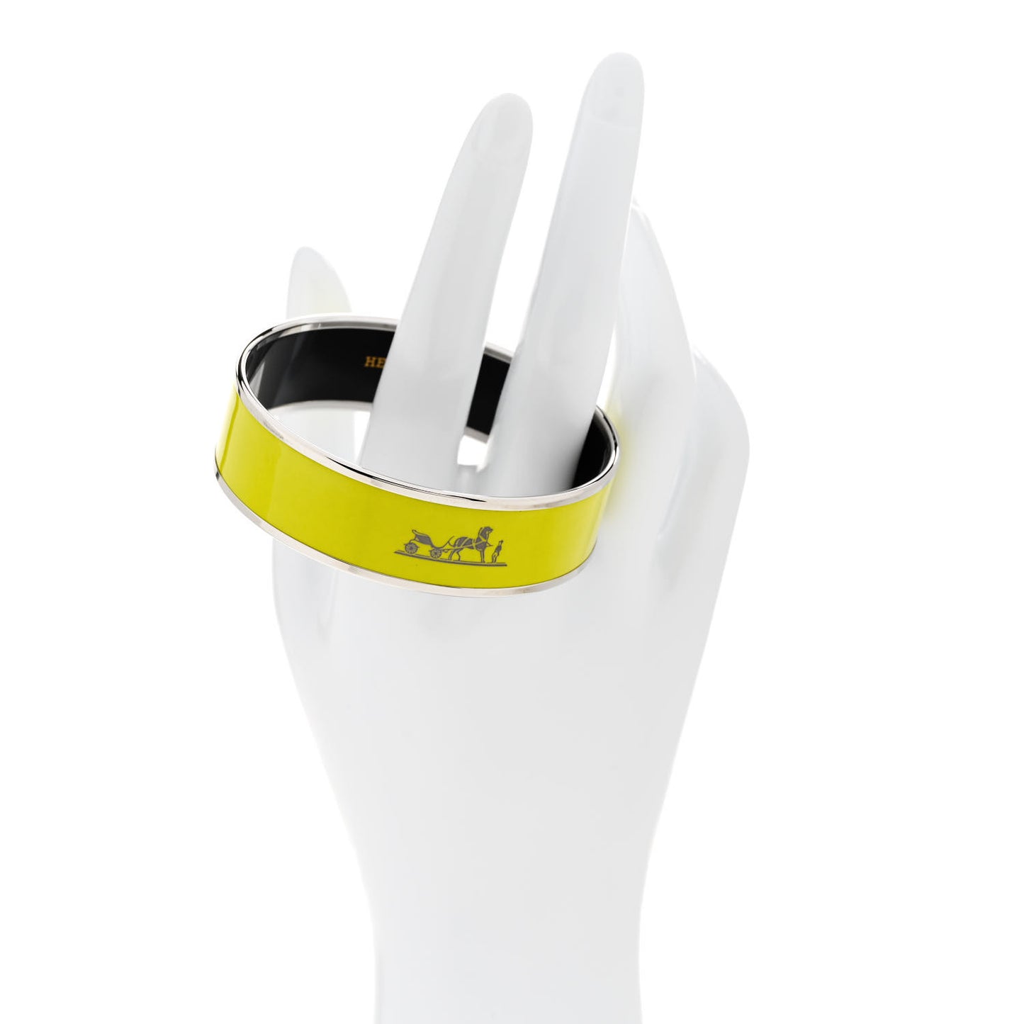 Enamel Wide Caleche Bracelet 70 Lime