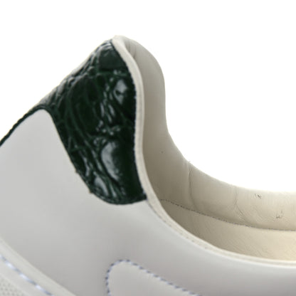Gucci Calfskin Crocodile Web Womens Ace Sneakers 39.5 White Green 11 of 12