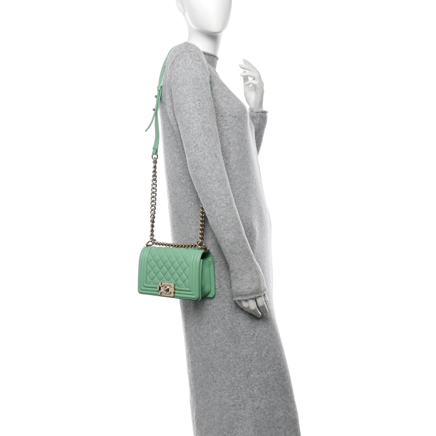 Chanel Lambskin Quilted Small Boy Flap Green 2 of 12