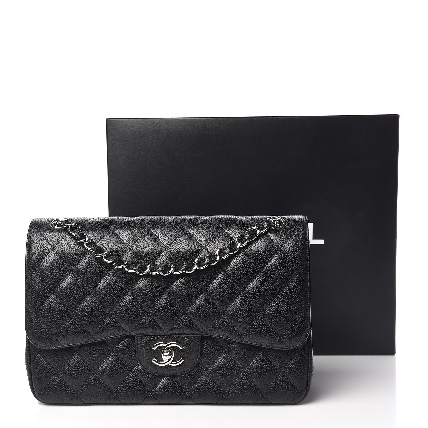 Chanel Caviar Quilted Jumbo Double Flap Black 15 of 17