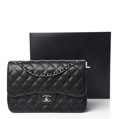 Chanel Caviar Quilted Jumbo Double Flap Black 15 of 17