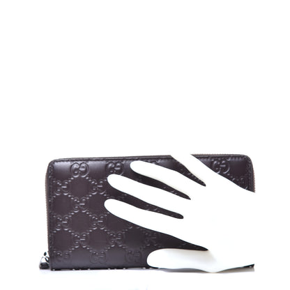Gucci Guccissima Zip Around Wallet Dark Brown 2 of 8