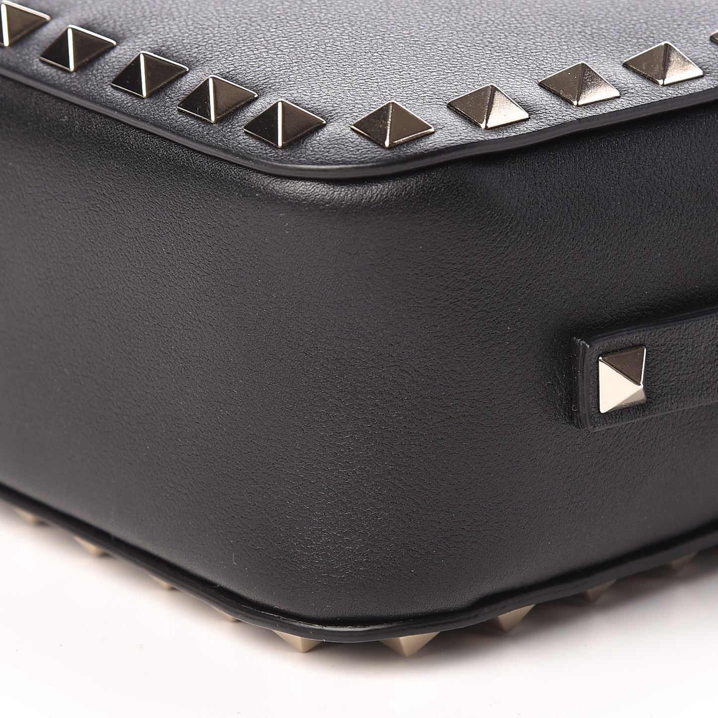 Calfskin Rockstud Camera Crossbody Bag Black
