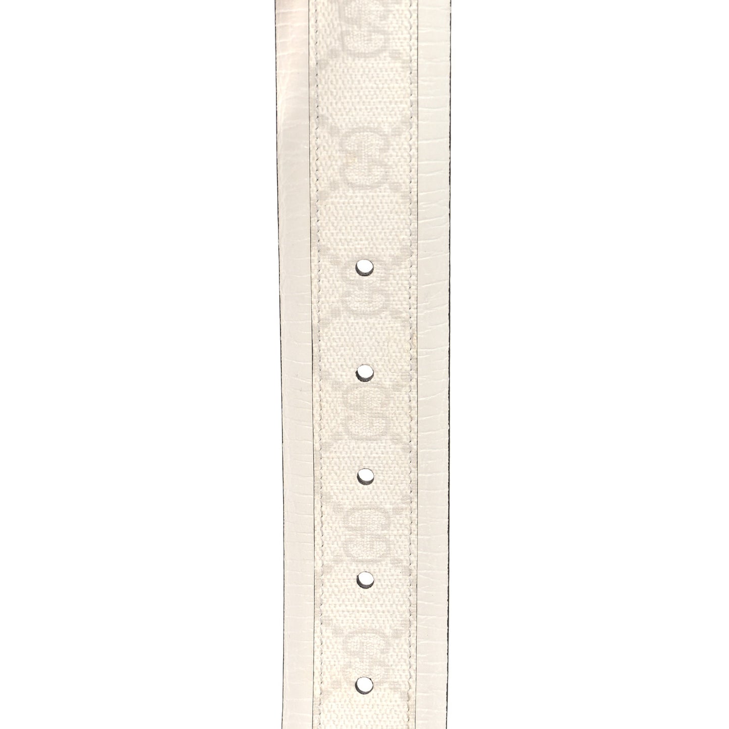 GG Plus Monogram Calfskin Interlocking G 40mm Belt 85 34 White