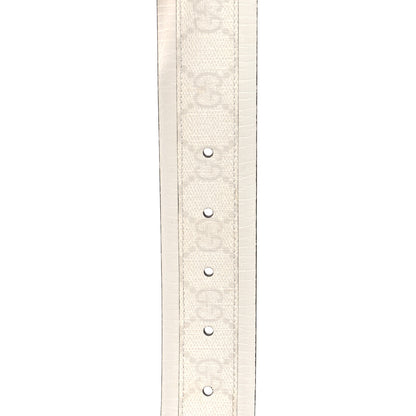 Gucci GG Plus Monogram Calfskin Interlocking G 40mm Belt 85 34 White 6 of 6