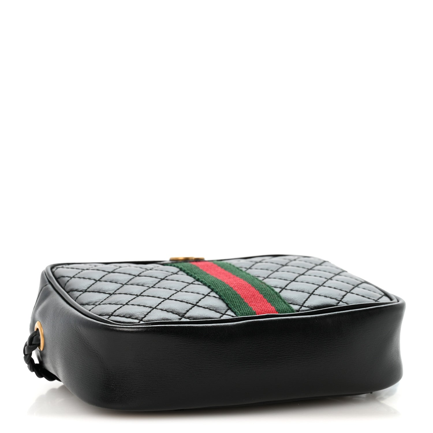 Gucci Calfskin Trapuntata Web Mini GG Shoulder Bag Black 4 of 12