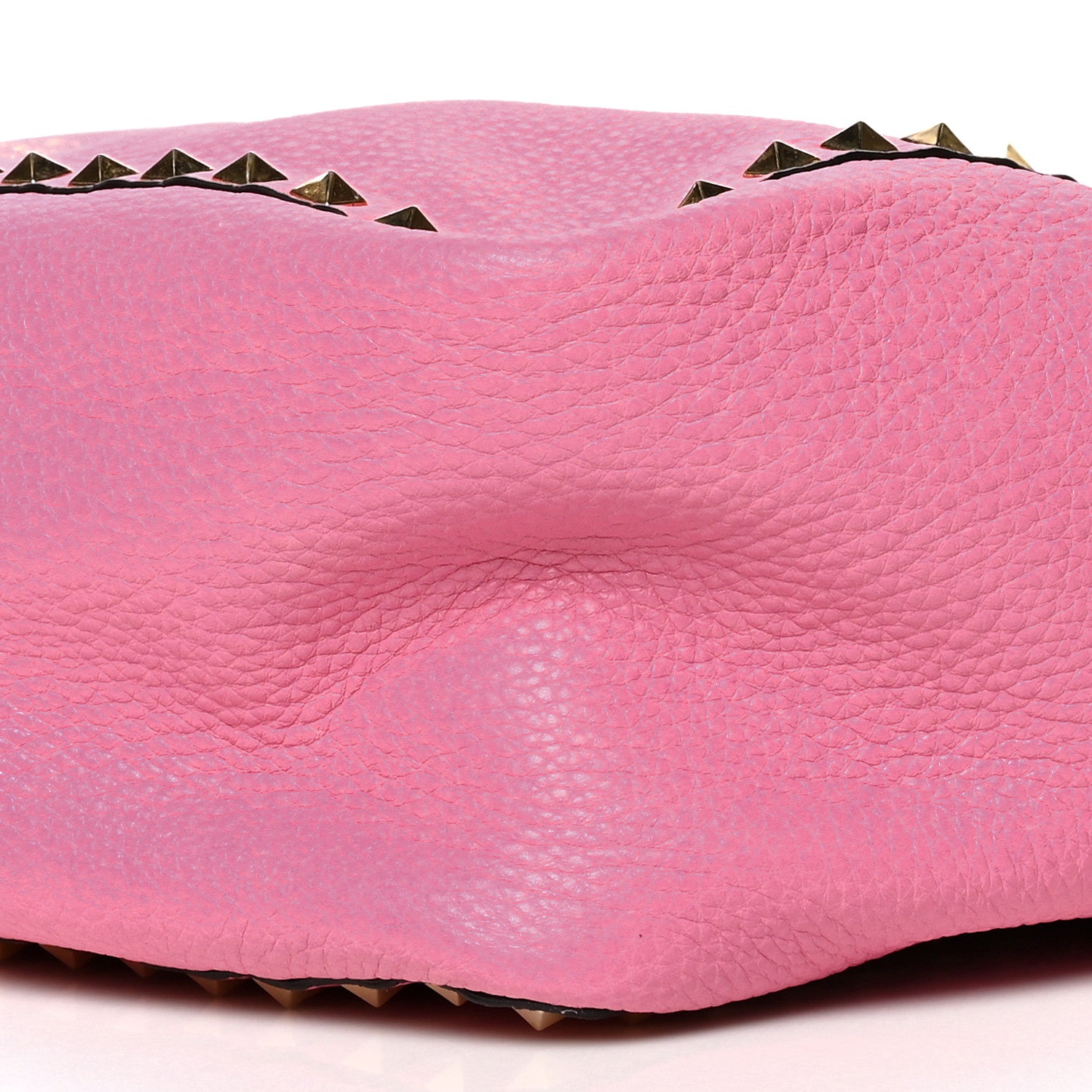 Valentino Garavani Grained Calfskin Medium Rockstud Reversible Tote Army Green Pink 16 of 16