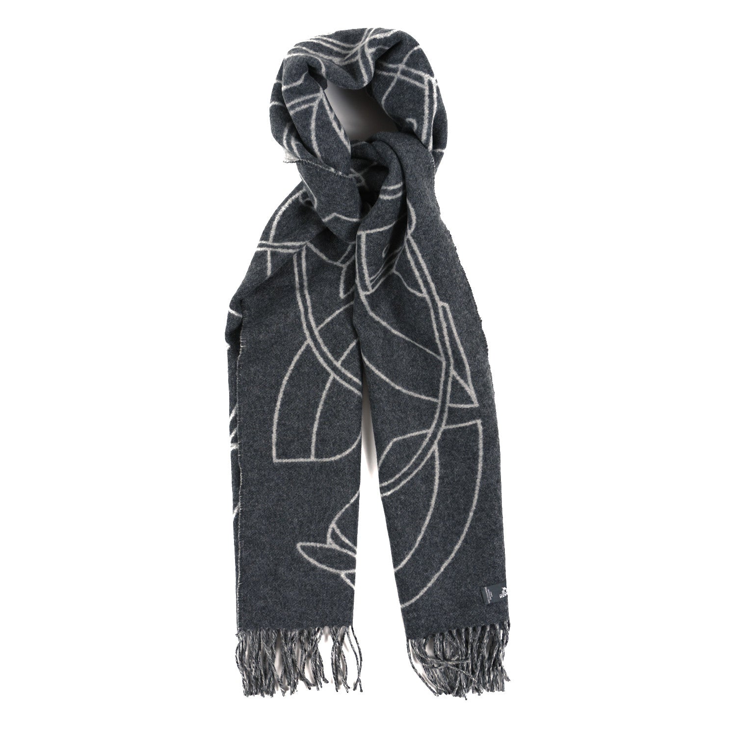 Hermes Cashmere Casaque Entrelacs Equestres Muffler Anthracite Gris Clair 1 of 3