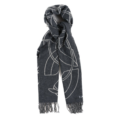 Hermes Cashmere Casaque Entrelacs Equestres Muffler Anthracite Gris Clair 1 of 3