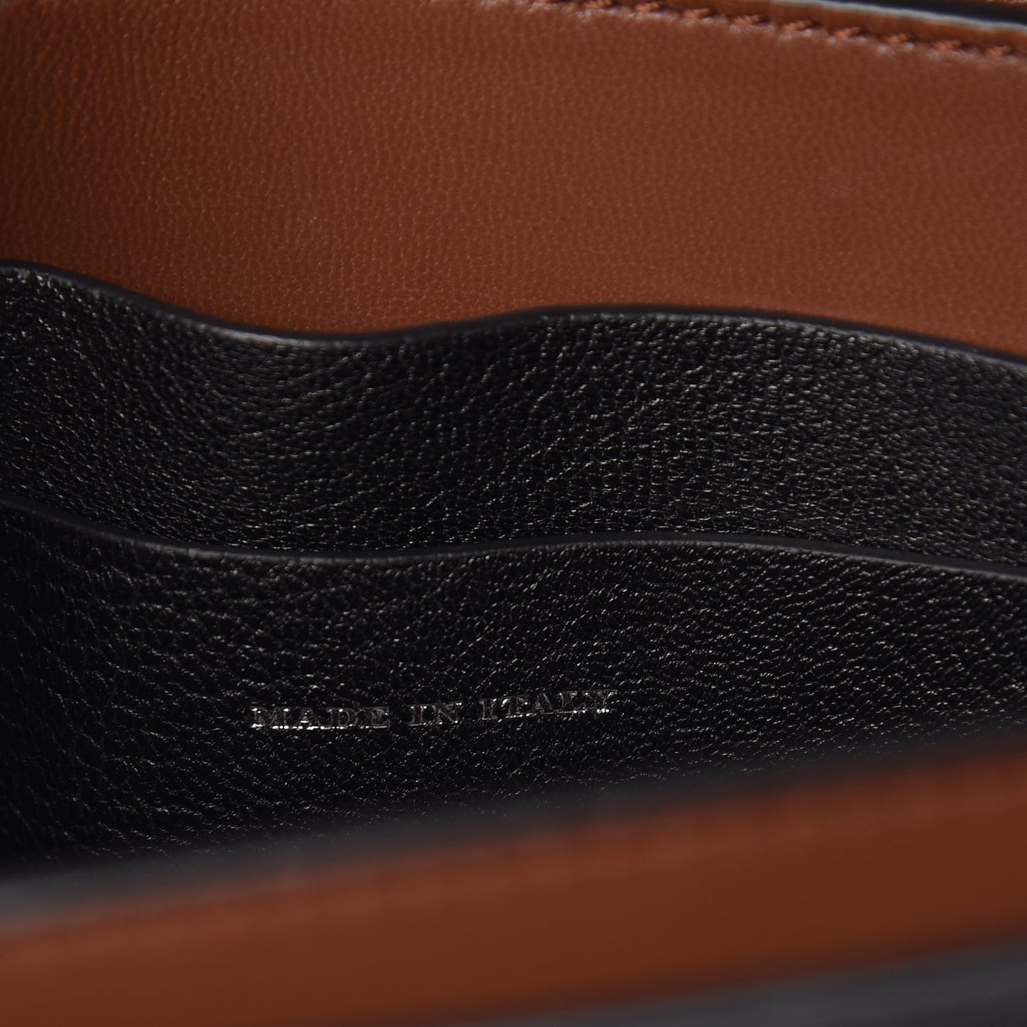Calfskin Small D-Ring Bag Tan Black
