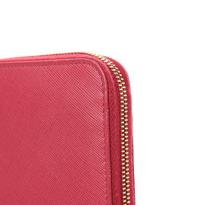 Prada Saffiano Zip Around Wallet Peonia 8 of 11