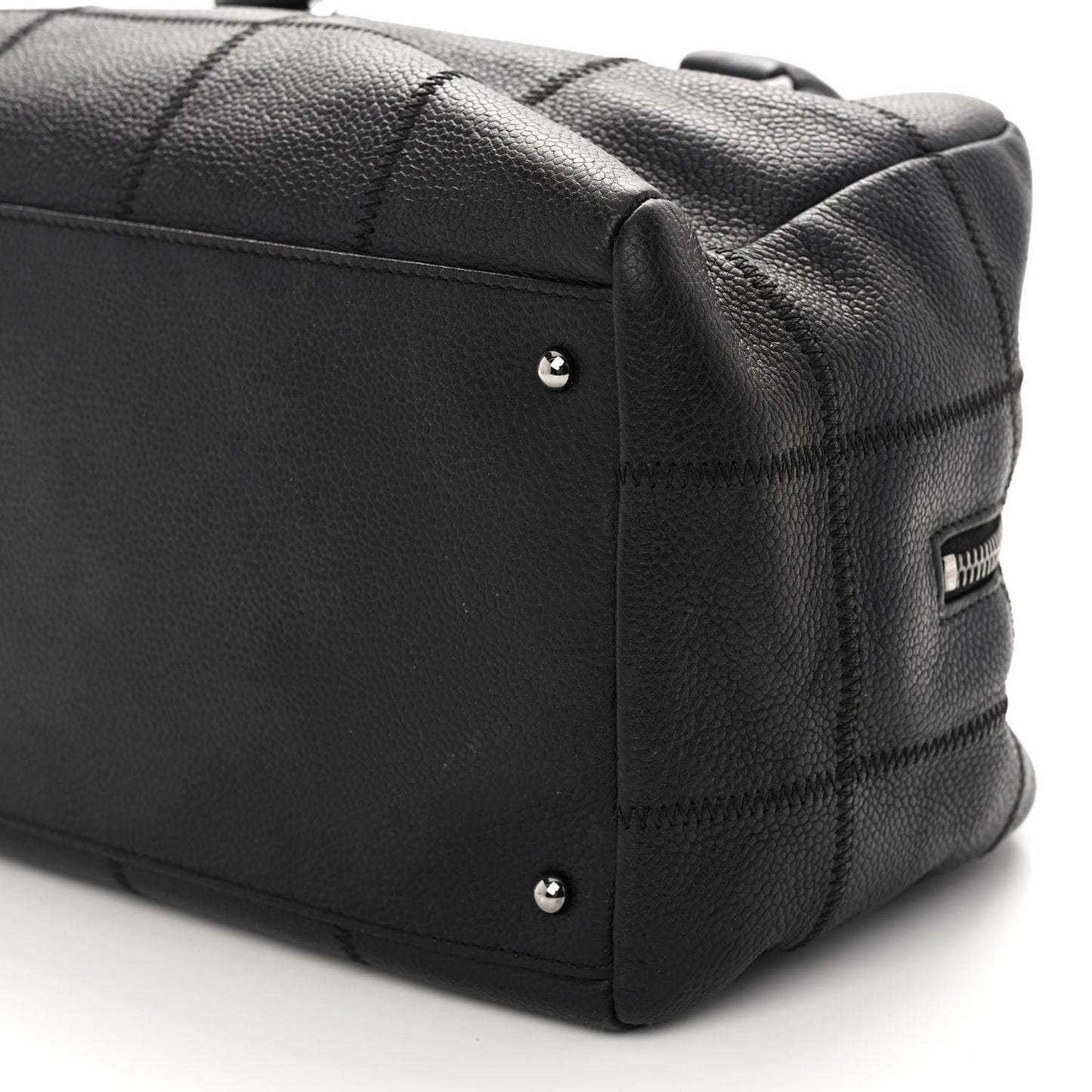 Caviar Square Stitched Bowler Black