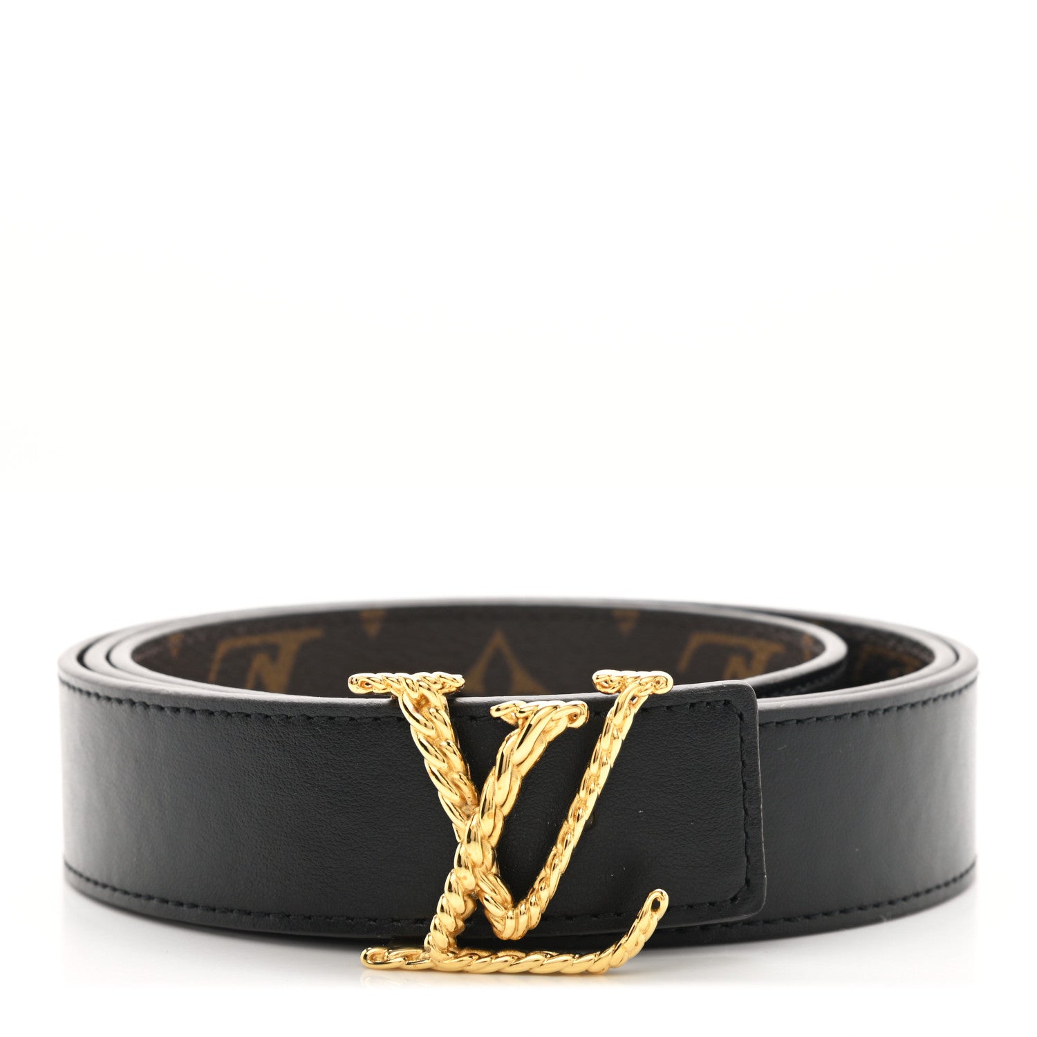 Louis Vuitton Calfskin Monogram Reversible Belt 90 36 Black 1 of 5