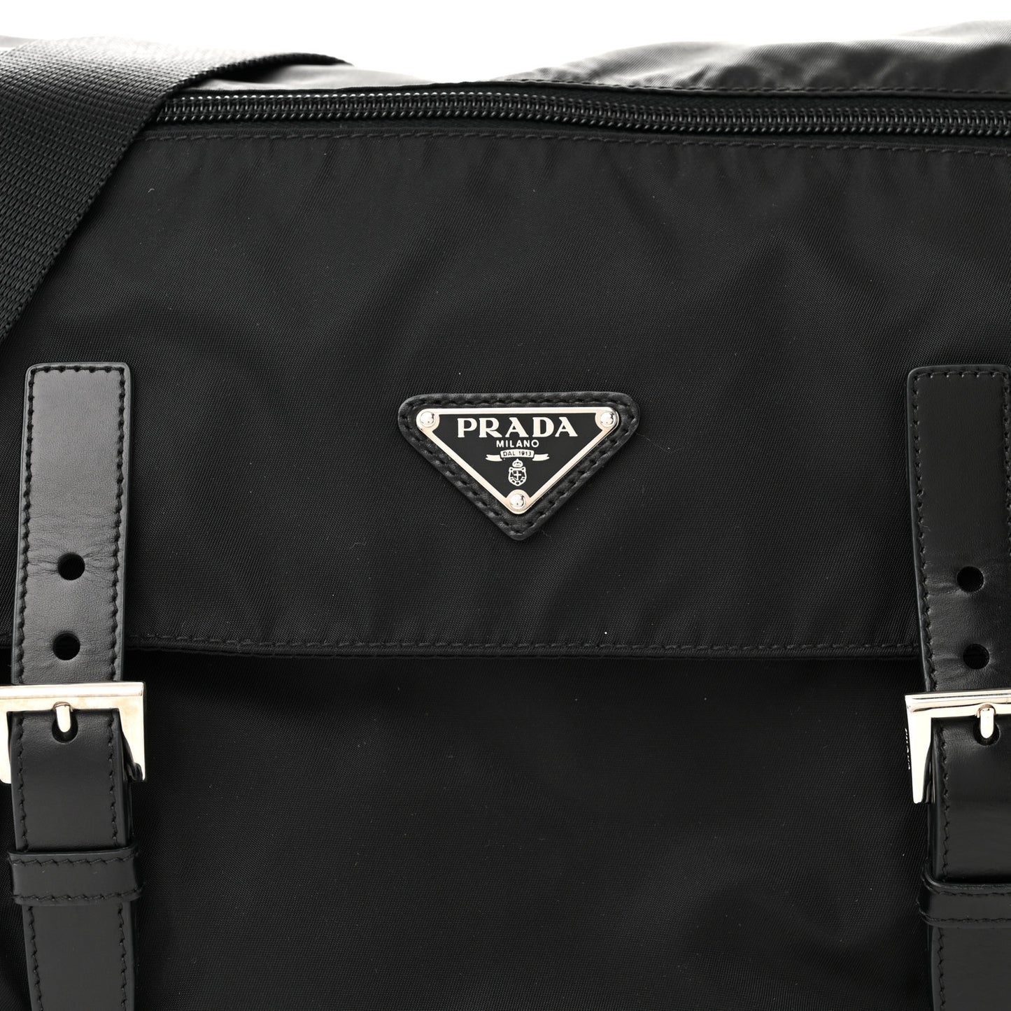 Tessuto Nylon Saffiano Vela Messenger Bag Black
